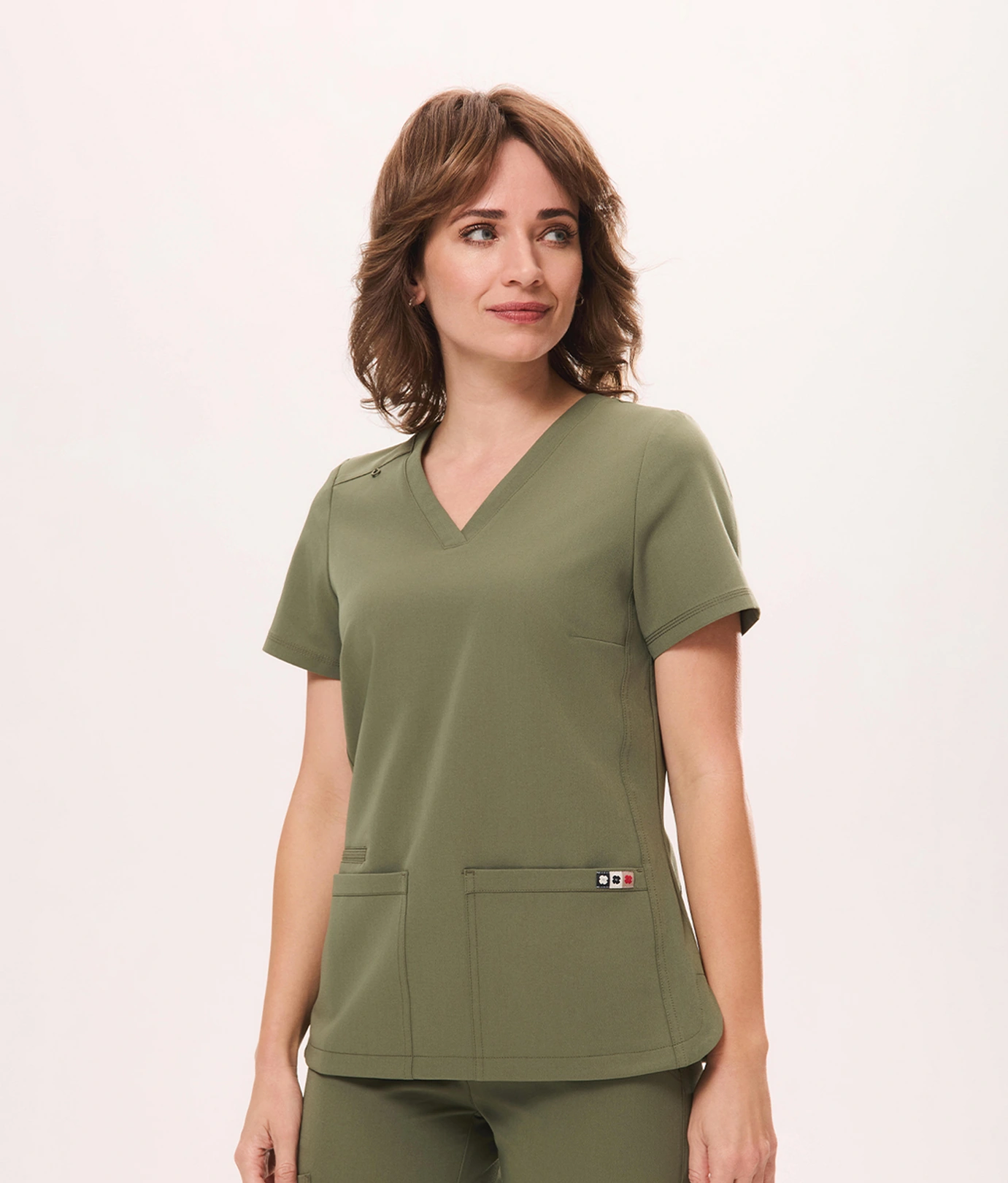 Bluza medyczna damska CASUAL scrubs, Oliwka