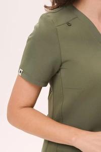 Bluza medyczna damska CASUAL scrubs, Oliwka, ujęcie 4