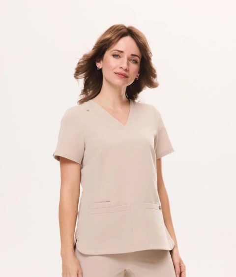 Bluza medyczna damska CASUAL scrubs, Piaskowy Beż