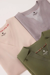 Bluza medyczna damska CASUAL scrubs, Piaskowy Beż, ujęcie 7