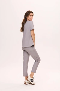 Bluza medyczna damska CASUAL scrubs, Szary Melanż, ujęcie 3