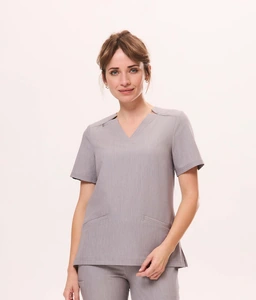 Bluza medyczna damska FANTASY scrubs, Szary Melanż