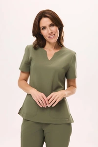 Bluza medyczna damska MODERN scrubs, Oliwka, ujęcie 2