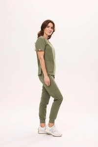 Bluza medyczna damska MODERN scrubs, Oliwka, ujęcie 3