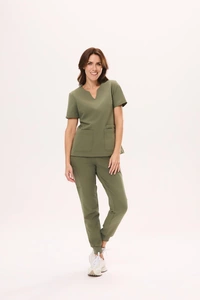 Bluza medyczna damska MODERN scrubs, Oliwka, ujęcie 4