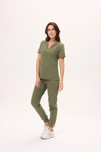 Bluza medyczna damska MODERN scrubs, Oliwka, ujęcie 5