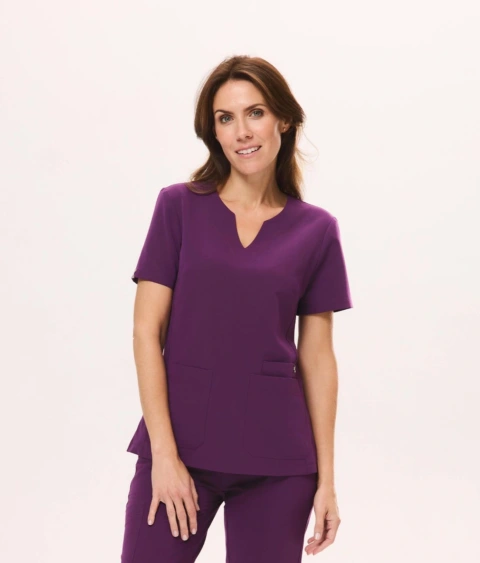 Bluza medyczna damska MODERN scrubs, Bakłażan