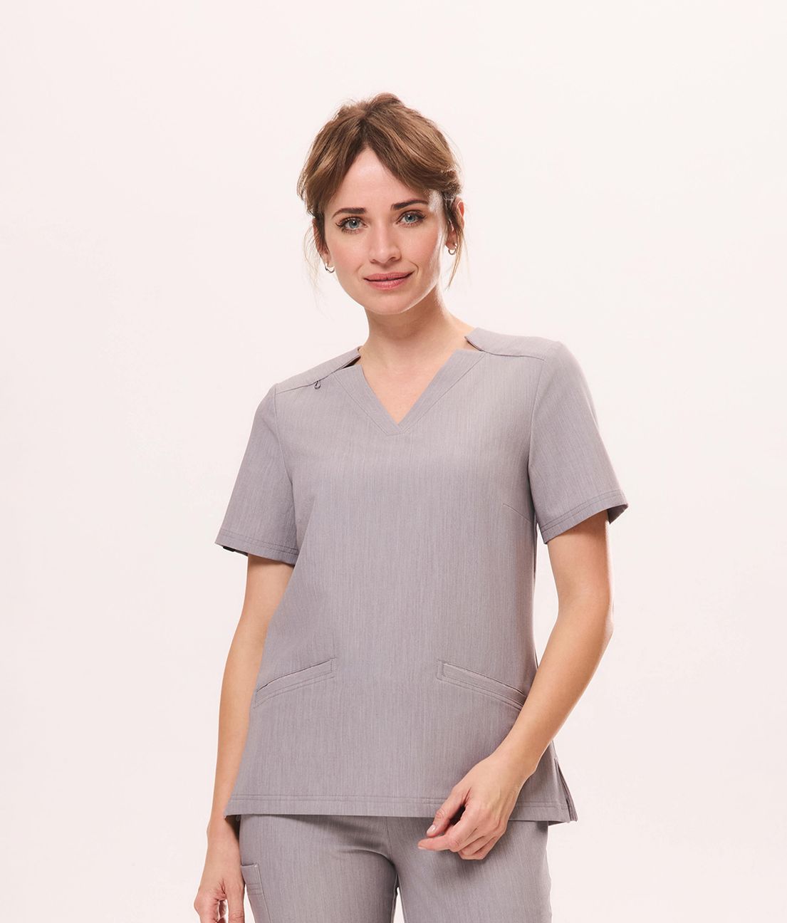 Bluza medyczna damska FANTASY scrubs – Szary Melanż