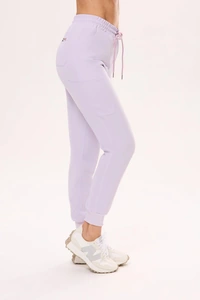 Spodnie medyczne damskie joggery CLASSIC scrubsy, Lila, ujęcie 4