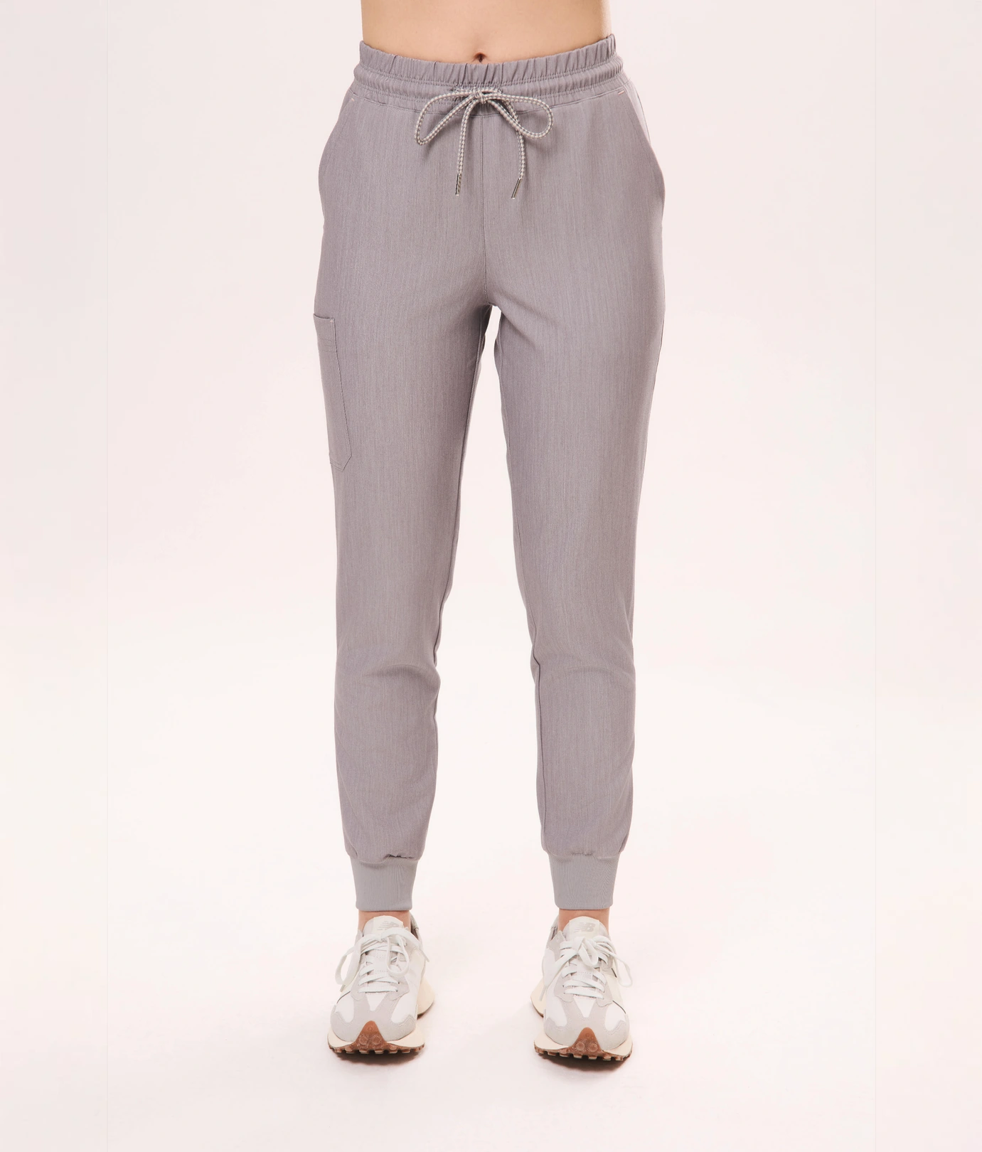 Spodnie medyczne damskie joggery CLASSIC scrubsy, Szary Melanż