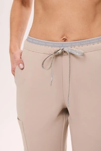 Spodnie medyczne damskie proste COMFORT scrubsy, Piaskowy Beż, ujęcie 1